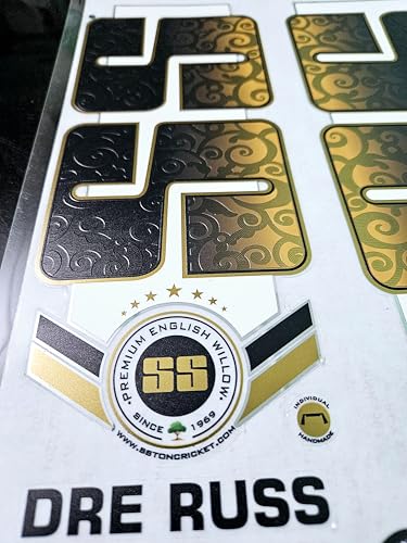 AYN Cricket Bat Sticker | 4D Digital English Willow Fiber Tape | DR RUSS Gold