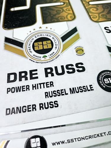 AYN Cricket Bat Sticker | 4D Digital English Willow Fiber Tape | DR RUSS Gold