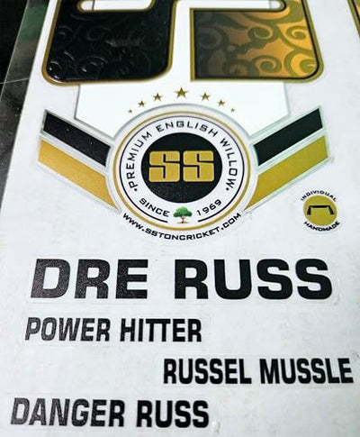 AYN Cricket Bat Sticker | 4D Digital English Willow Fiber Tape | DR RUSS Gold
