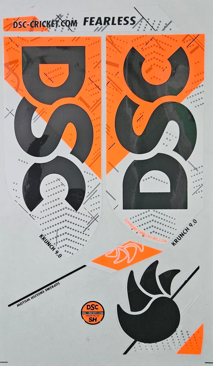 AYN Cricket Bat Sticker 2D Plain English Willow Fiber Tape Sports Accessories Protection, Krunch Orange