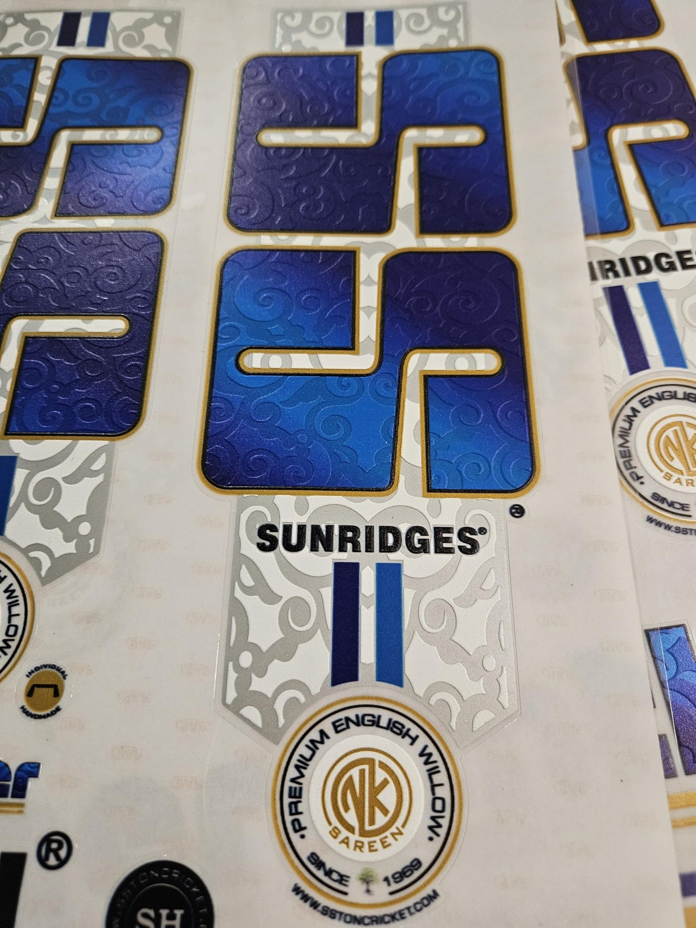 AYN Cricket Bat Sticker 4D Digital Embossed English Willow Fiber Tape Sports Accessories Protection, GTHR Blue