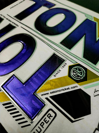 AYN Cricket Bat Sticker | 3D Embossed English Willow Fiber Tape | GUTS Blue