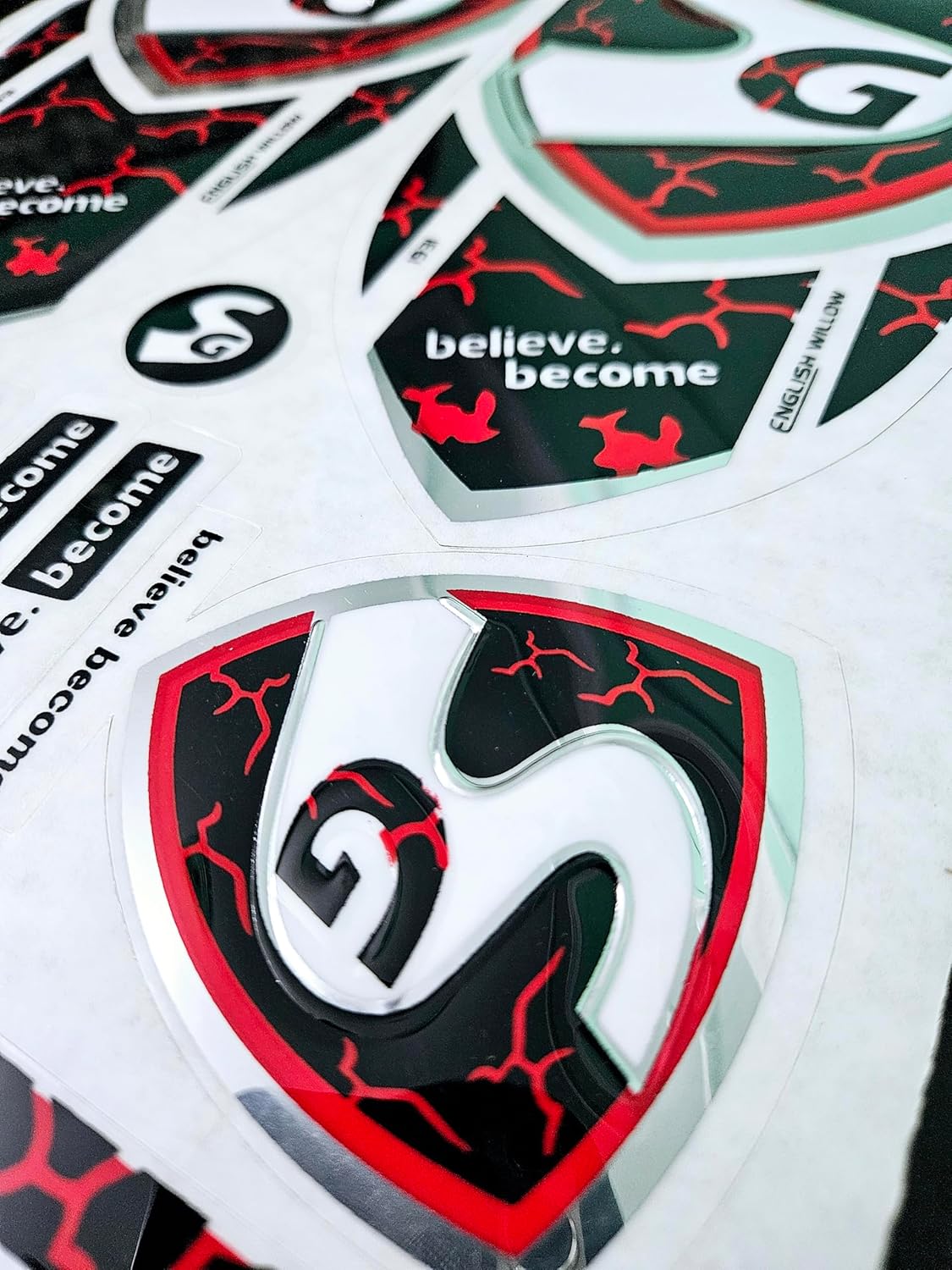 AYN Cricket Bat Sticker 3D Embossed English Willow Fiber Tape Sports Accessories Protection, KLR-1/HP 33/R 17 | Red