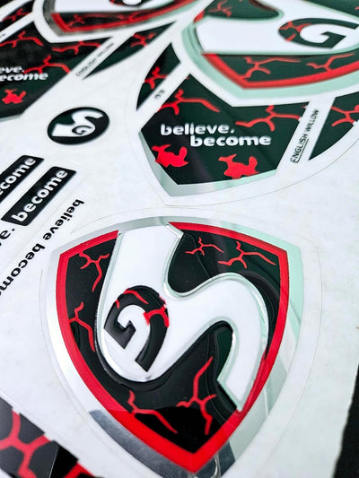 AYN Cricket Bat Sticker 3D Embossed English Willow Fiber Tape Sports Accessories Protection, KLR-1/HP 33/R 17 | Red