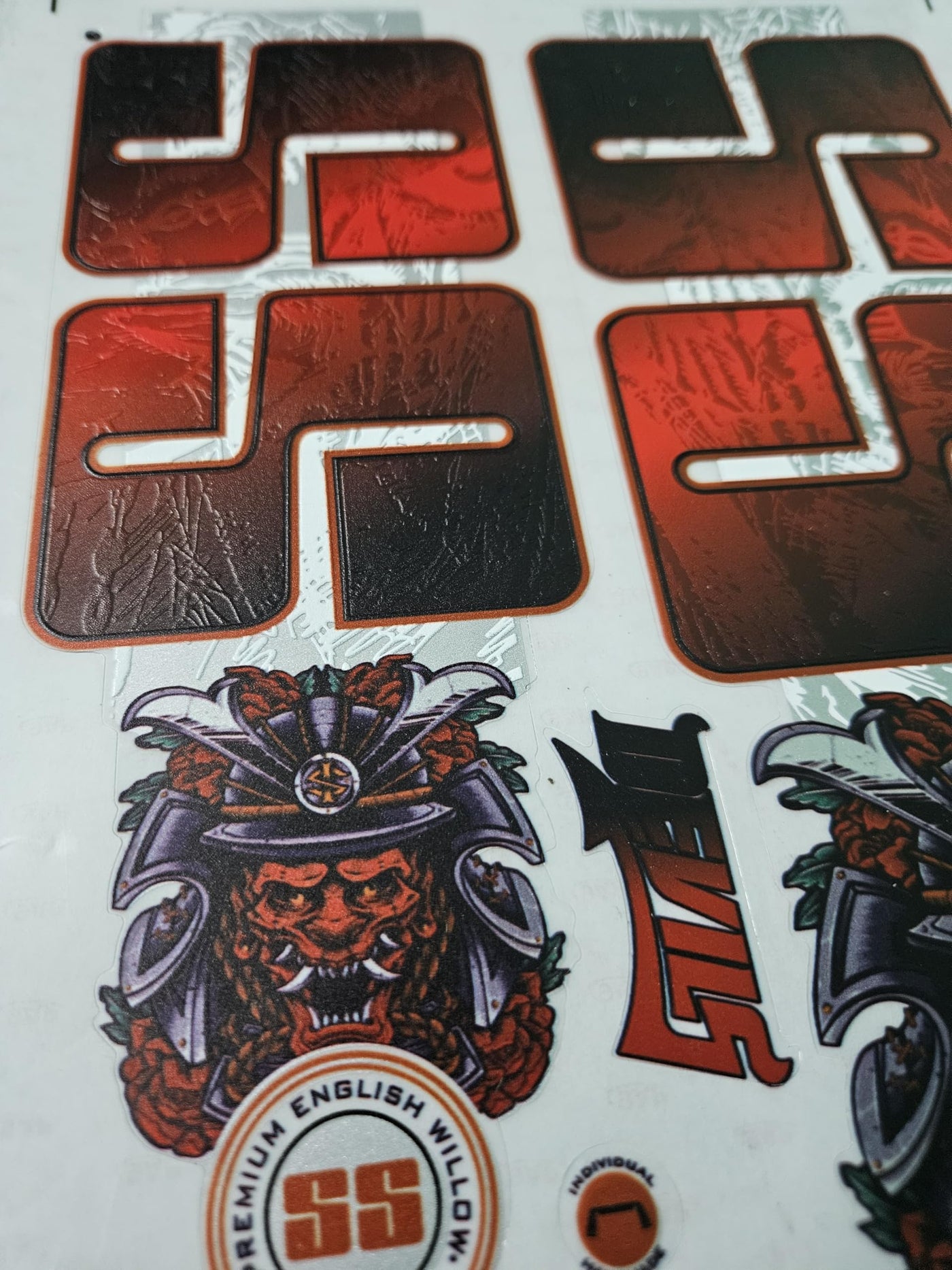 AYN Cricket Bat Sticker 4D Digital Embossed English Willow Fiber Tape Sports Accessories Protection, DEL Red