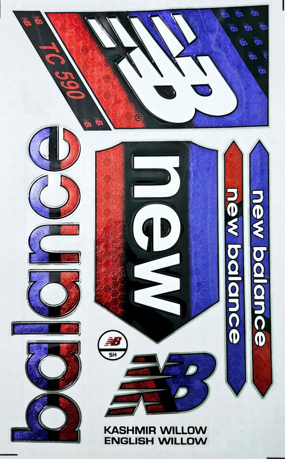 AYN Cricket Bat Sticker 3D Embossed English Willow Fiber Tape Sports Accessories Protection, TCDC Red