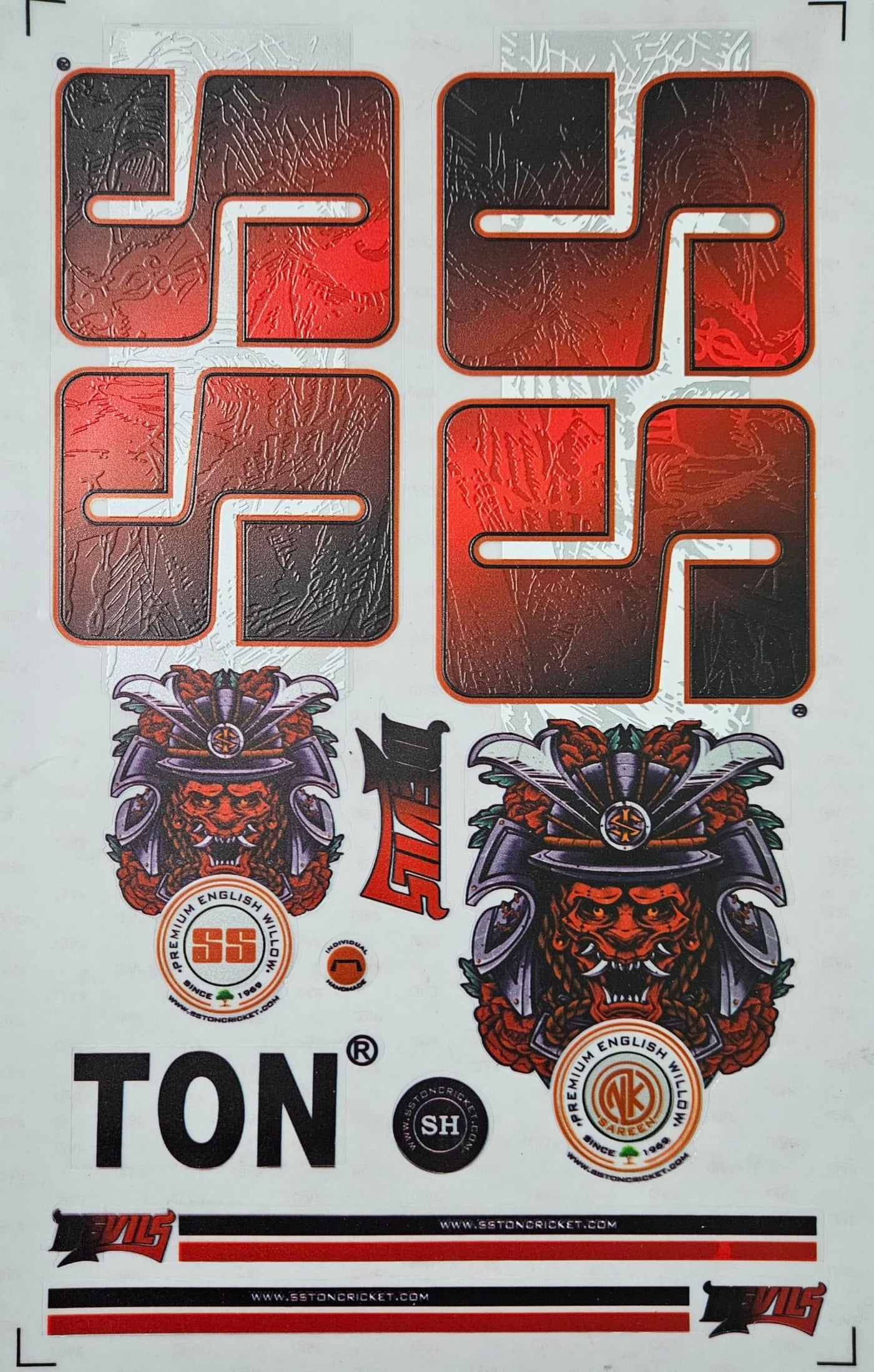 AYN Cricket Bat Sticker 4D Digital Embossed English Willow Fiber Tape Sports Accessories Protection, DEL Red