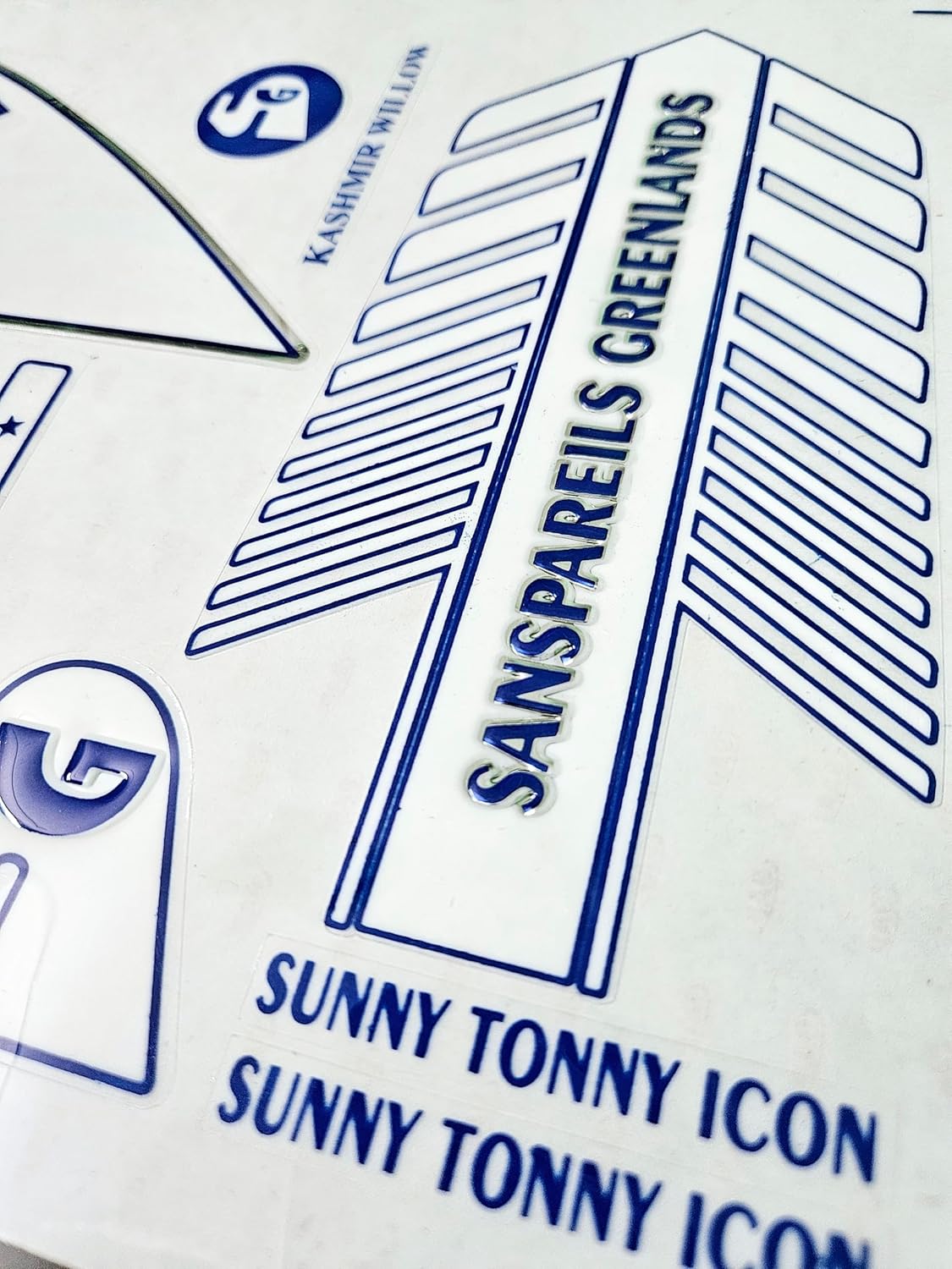 AYN Cricket Bat Sticker 3D Embossed English Willow Fiber Tape Sports Accessories Protection, STC White