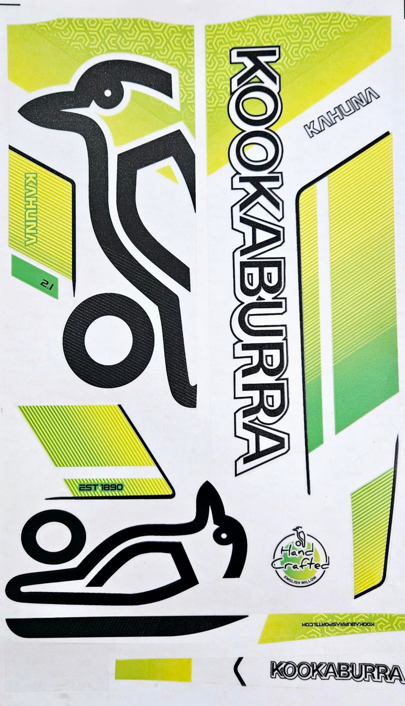 AYN Cricket Bat Sticker 4D Digital Embossed English Willow Fiber Tape Sports Accessories Protection, KHNN Green