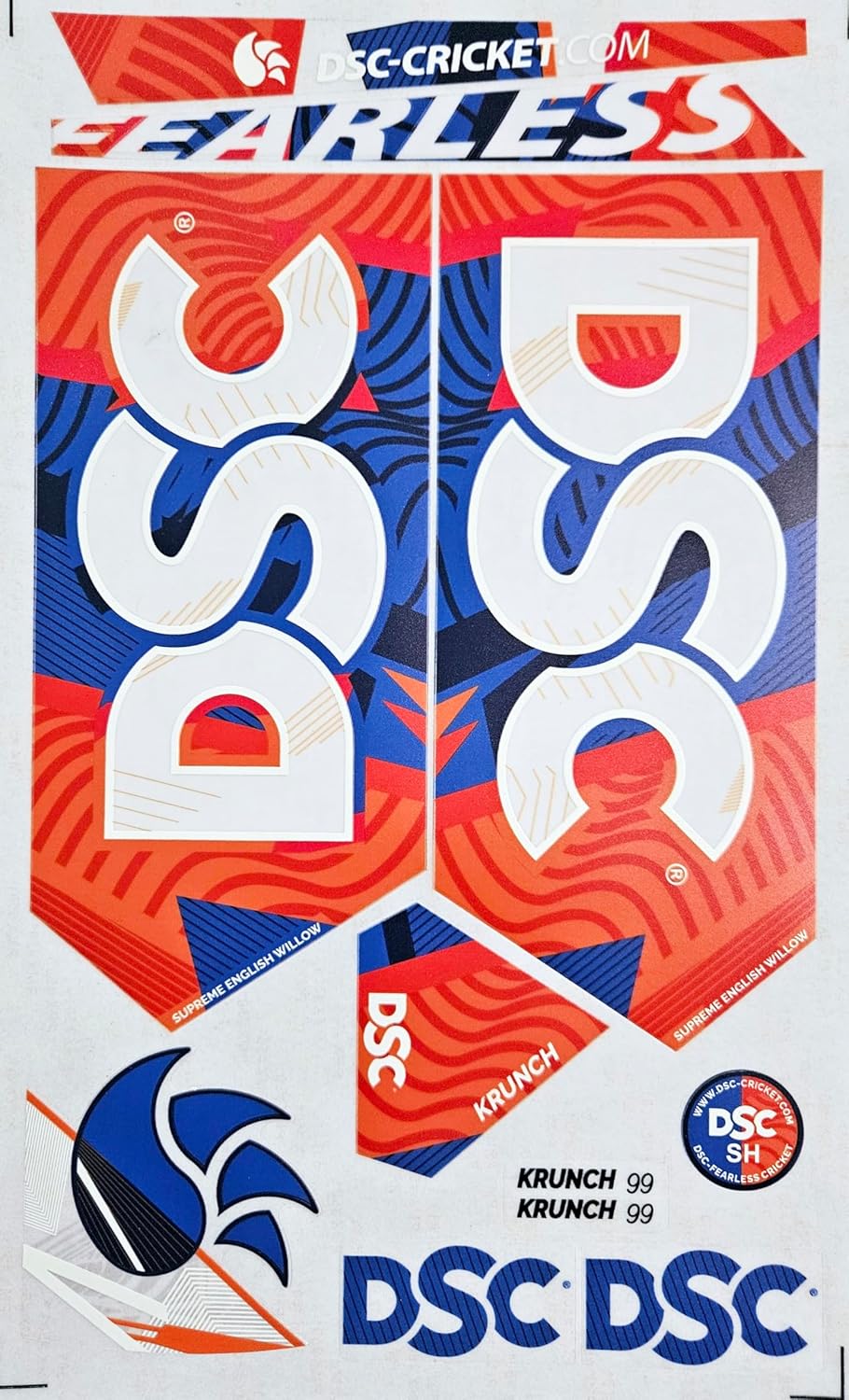 AYN Cricket Bat Sticker 4D Digital Embossed English Willow Fiber Tape Sports Accessories Protection, Krunch Orange