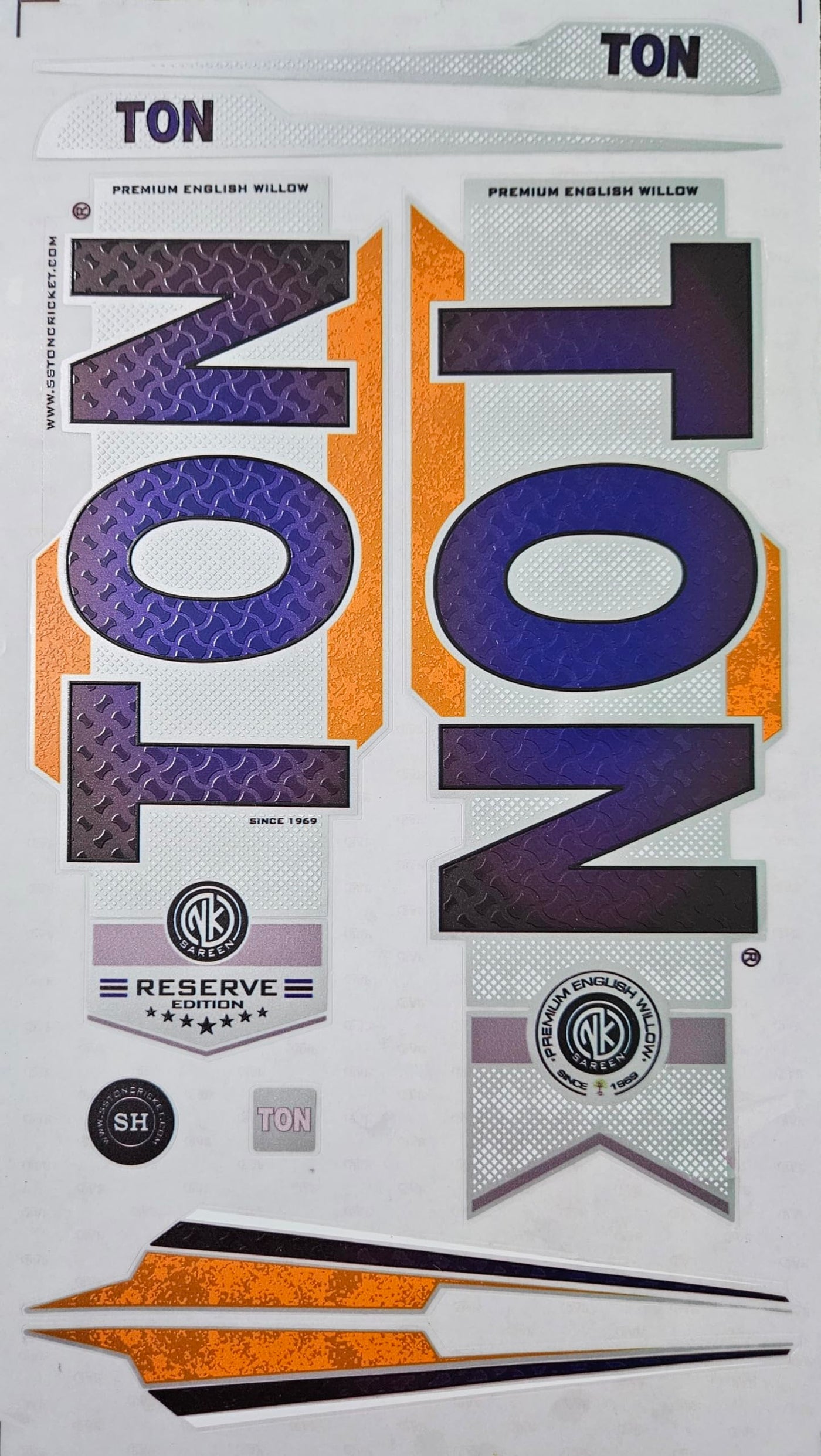 AYN Cricket Bat Sticker 4D Digital Embossed English Willow Fiber Tape Sports Accessories Protection, RSVR Purple