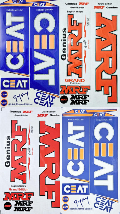 AYN Cricket Bat Sticker | 2D Plain English Willow Fiber Tape | MRF Red