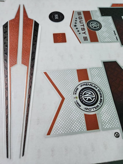 AYN Cricket Bat Sticker 4D Digital Embossed English Willow Fiber Tape Sports Accessories Protection, GTSY Red