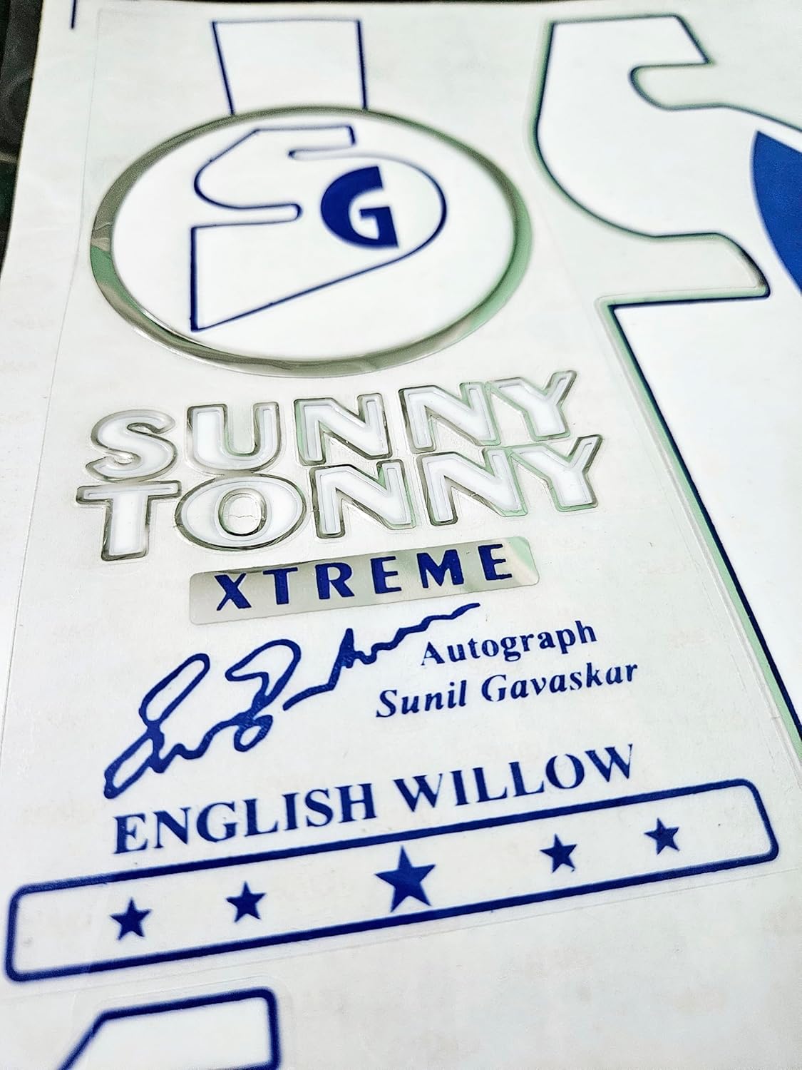 AYN Cricket Bat Sticker 3D Embossed English Willow Fiber Tape Sports Accessories Protection, STC White