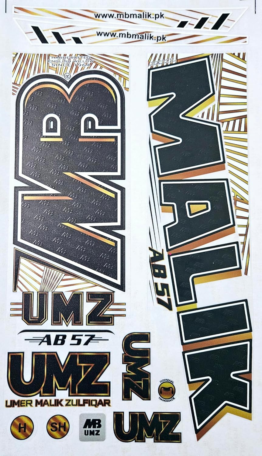 AYN Cricket Bat Sticker 4D Digital Embossed English Willow Fiber Tape Sports Accessories Protection, UMZ Black