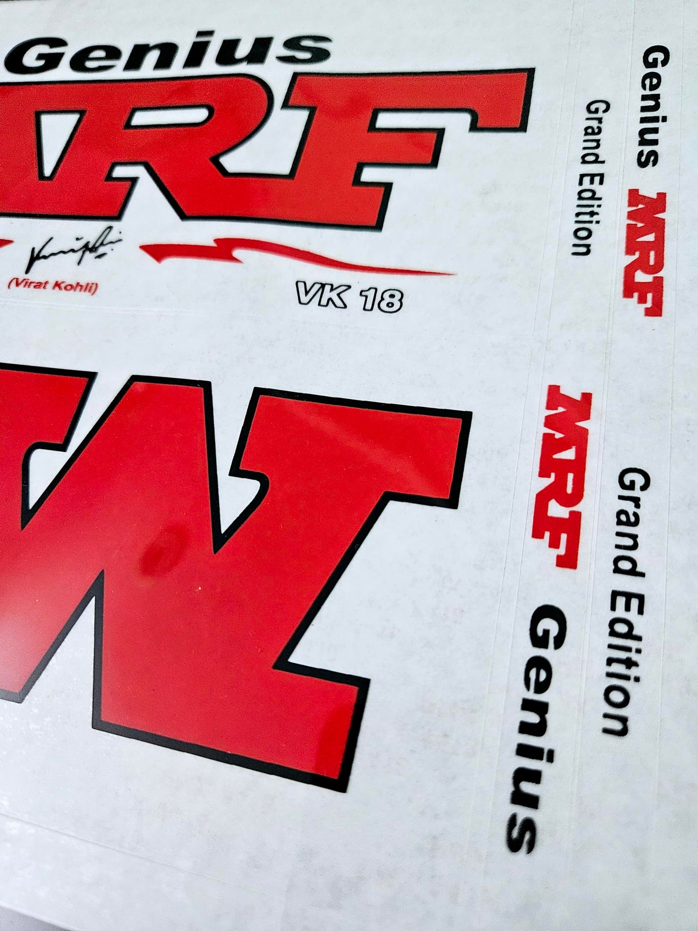 AYN Cricket Bat Sticker | 2D Plain English Willow Fiber Tape | MRF Red