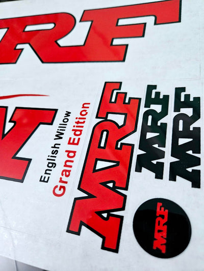 AYN Cricket Bat Sticker | 2D Plain English Willow Fiber Tape | MRF Red