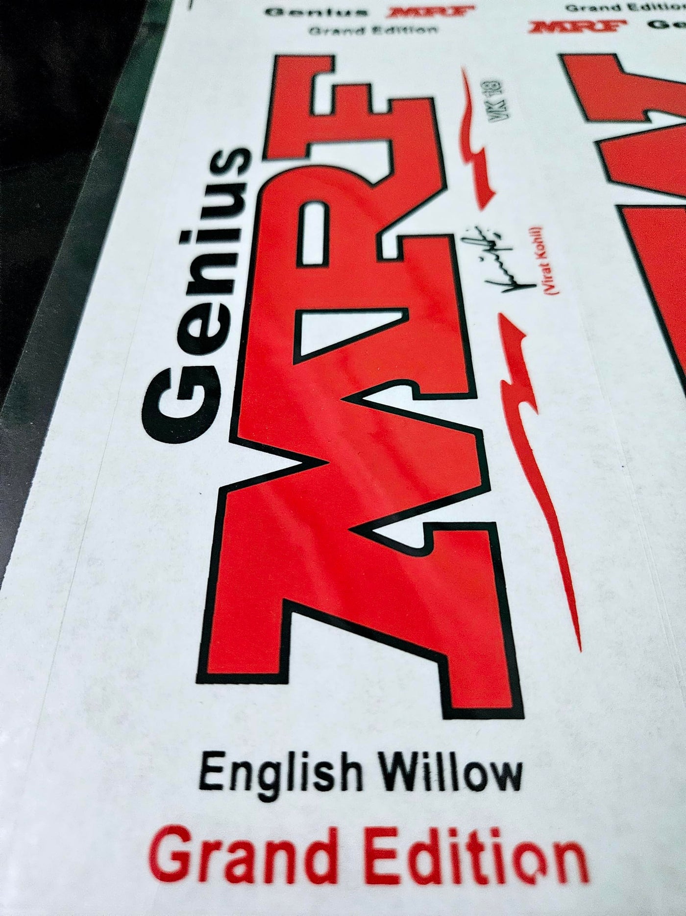 AYN Cricket Bat Sticker | 2D Plain English Willow Fiber Tape | MRF Red