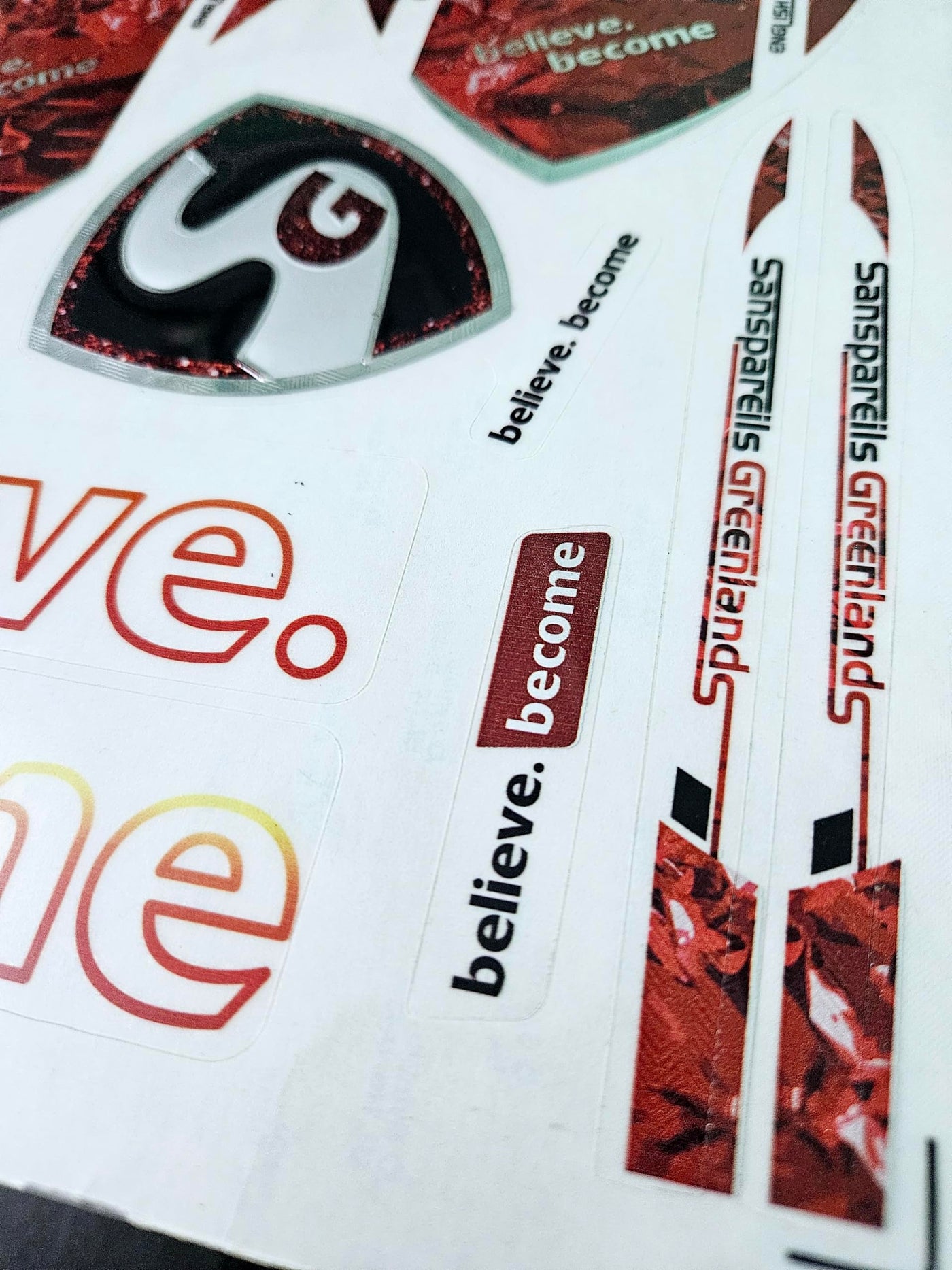 AYN Cricket Bat Sticker | 4D Digital English Willow Fiber Tape | Red