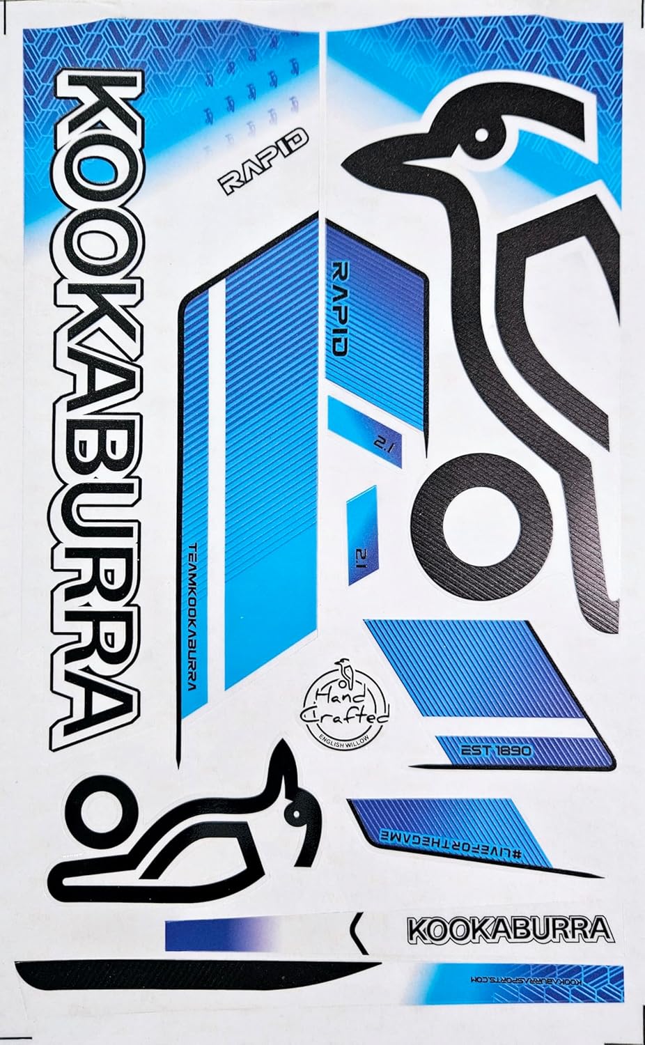 AYN Cricket Bat Sticker 4D Digital Embossed English Willow Fiber Tape Sports Accessories Protection, RPDD Blue