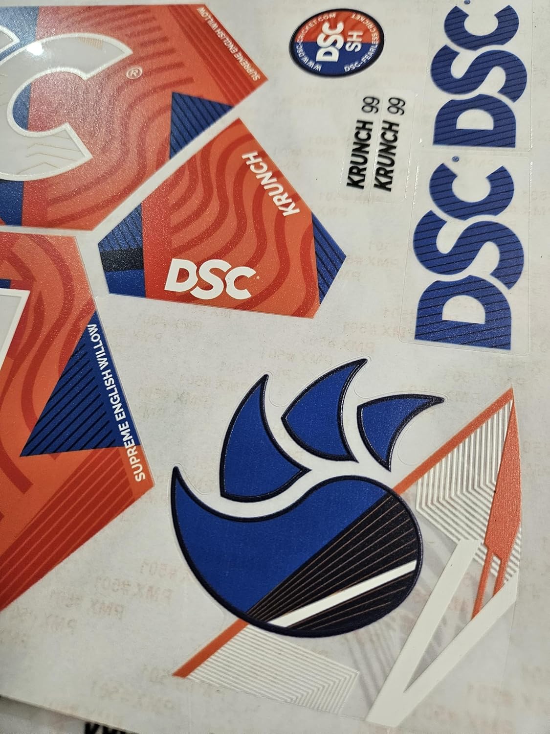 AYN Cricket Bat Sticker 4D Digital Embossed English Willow Fiber Tape Sports Accessories Protection, Krunch Orange