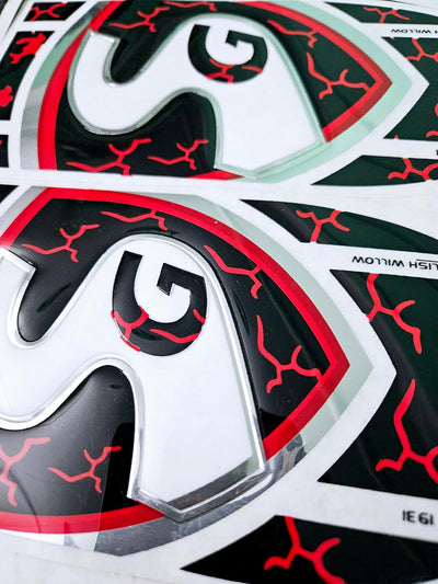 AYN Cricket Bat Sticker 3D Embossed English Willow Fiber Tape Sports Accessories Protection, KLR-1/HP 33/R 17 | Red