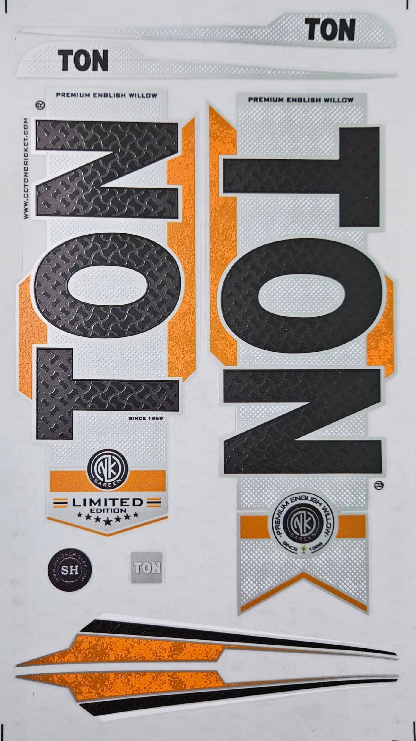 AYN Cricket Bat Sticker 4D Digital Embossed English Willow Fiber Tape Sports Accessories Protection, LMTD Black