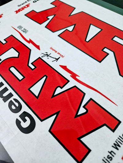 AYN Cricket Bat Sticker | 2D Plain English Willow Fiber Tape | MRF Red