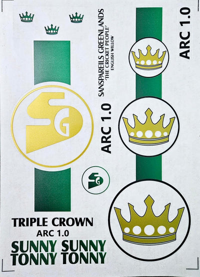 AYN Cricket Bat Sticker 4D Digital Embossed English Willow Fiber Tape Sports Accessories Protection, STII Green