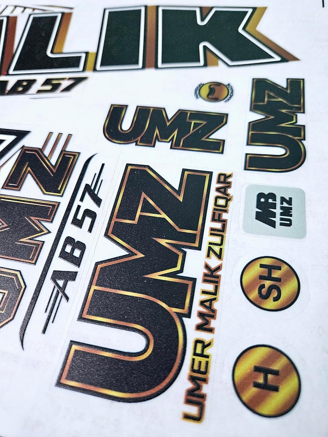 AYN Cricket Bat Sticker 4D Digital Embossed English Willow Fiber Tape Sports Accessories Protection, UMZ Black