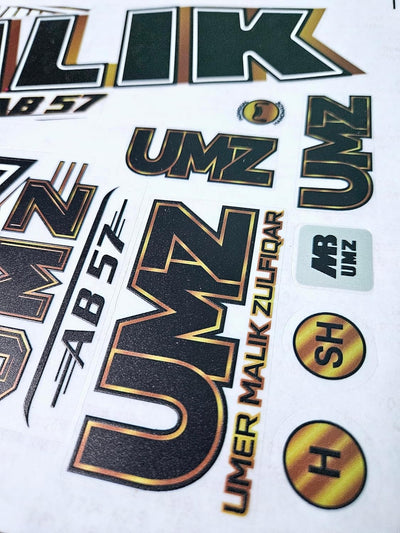 AYN Cricket Bat Sticker 4D Digital Embossed English Willow Fiber Tape Sports Accessories Protection, UMZ Black