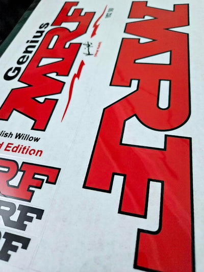 AYN Cricket Bat Sticker | 2D Plain English Willow Fiber Tape | MRF Red