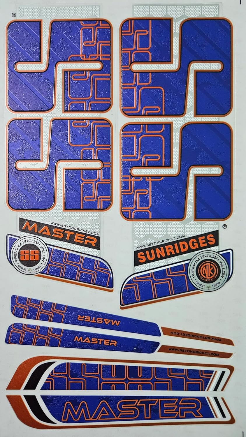 AYN Cricket Bat Sticker 4D Digital Embossed English Willow Fiber Tape Sports Accessories Protection, MSTR Blue