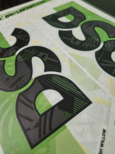 AYN Cricket Bat Sticker 4D Digital Embossed English Willow Fiber Tape Sports Accessories Protection, STPI Green