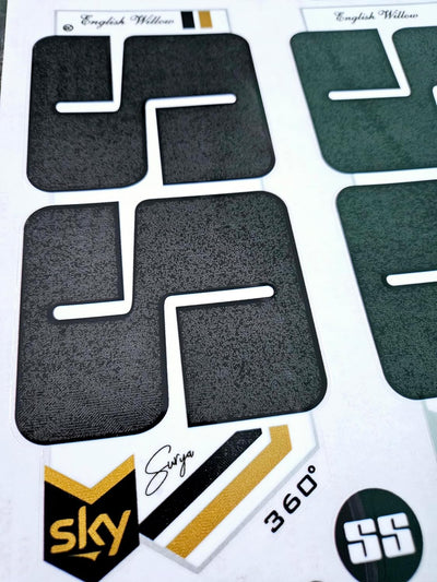 AYN Cricket Bat Sticker 4D Digital Embossed English Willow Fiber Tape Sports Accessories Protection, SKY Black