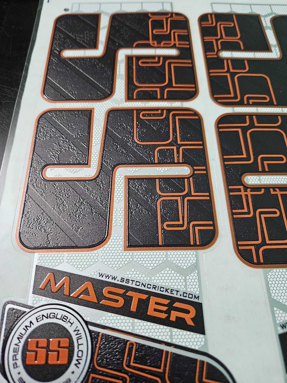 AYN Cricket Bat Sticker 4D Digital Embossed English Willow Fiber Tape Sports Accessories Protection, MASTER Black