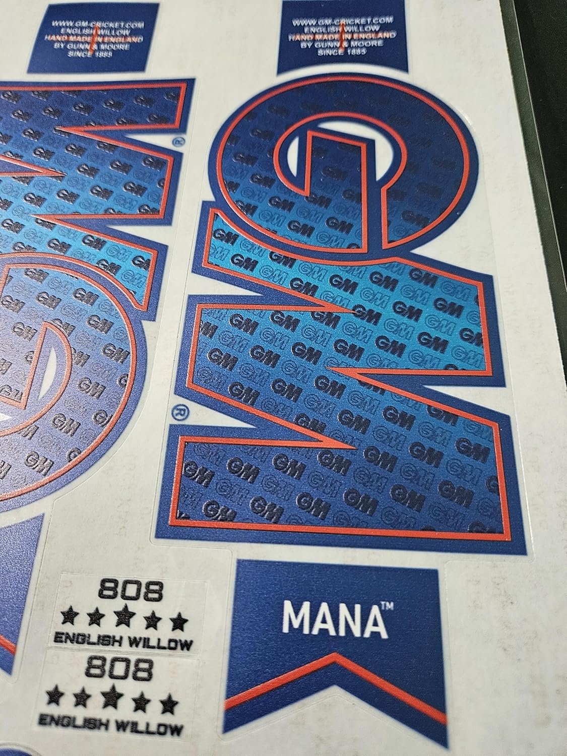 AYN Bat Sticker 4D Digital Embossed English Willow Fiber Tape Sports Accessories Protection, MNA Blue