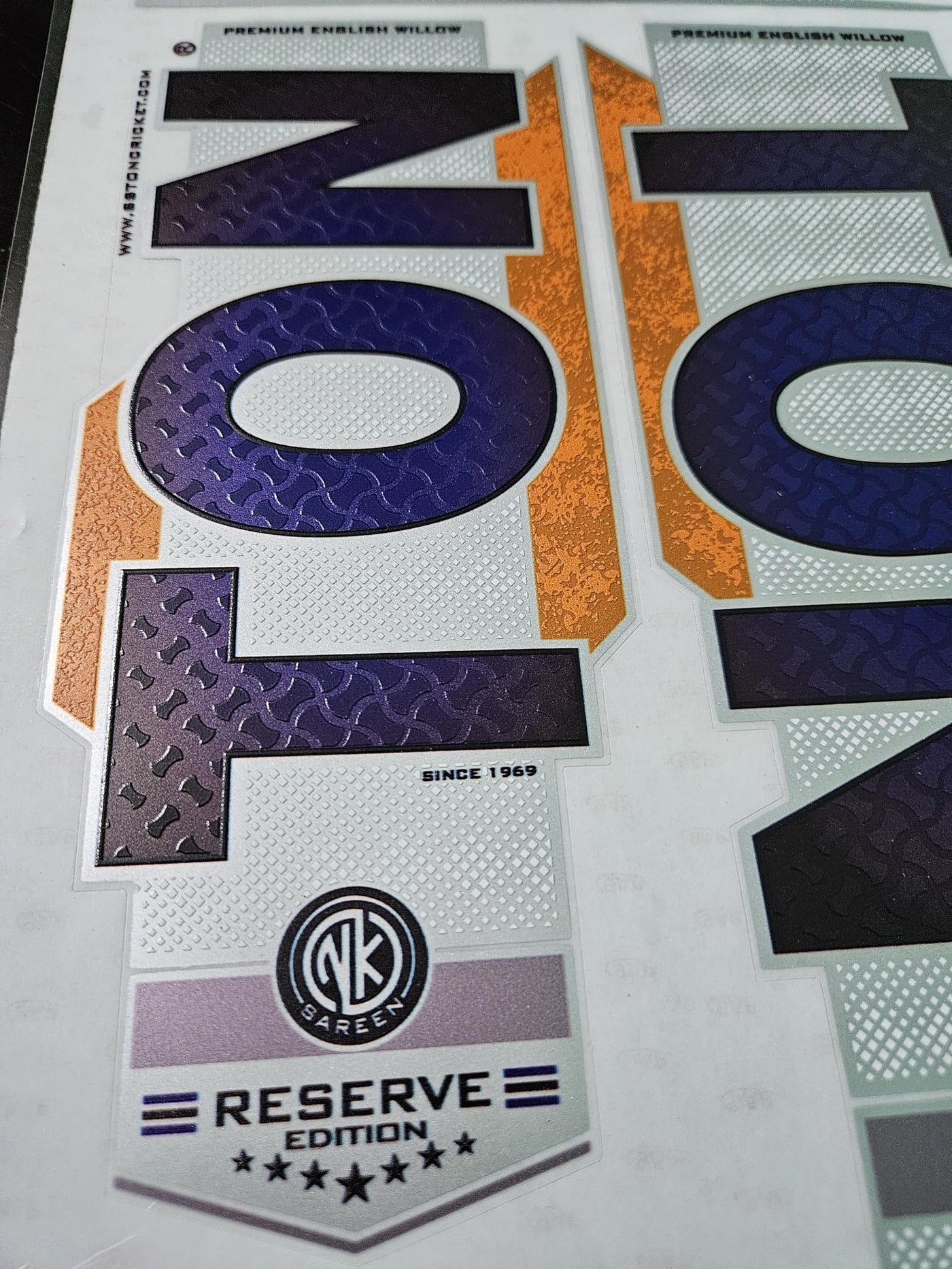 AYN Cricket Bat Sticker 4D Digital Embossed English Willow Fiber Tape Sports Accessories Protection, RSVR Purple