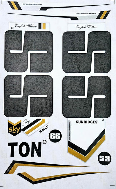 AYN Cricket Bat Sticker 4D Digital Embossed English Willow Fiber Tape Sports Accessories Protection, SKY Black