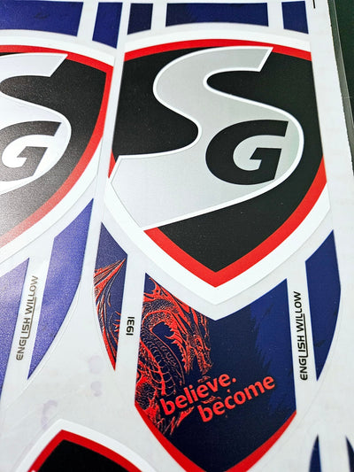 AYN Cricket Bat Sticker 4D Digital Embossed English Willow Fiber Tape Sports Accessories Protection, Dragon Red, 13 Cm