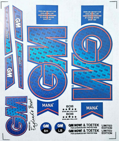 AYN Bat Sticker 4D Digital Embossed English Willow Fiber Tape Sports Accessories Protection, MNA Blue