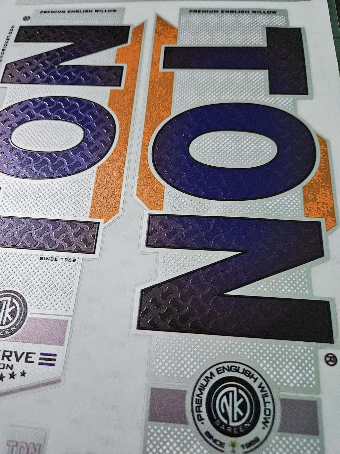 AYN Cricket Bat Sticker 4D Digital Embossed English Willow Fiber Tape Sports Accessories Protection, RSVR Purple