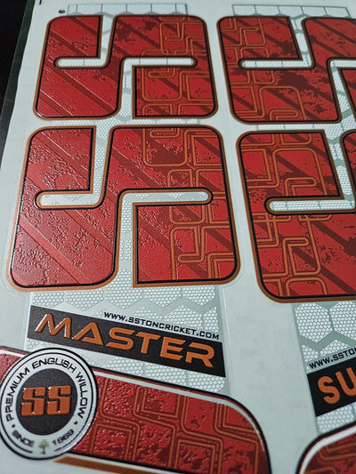 AYN Cricket Bat Sticker 4D Digital Embossed English Willow Fiber Tape Sports Accessories Protection, MSTR Red