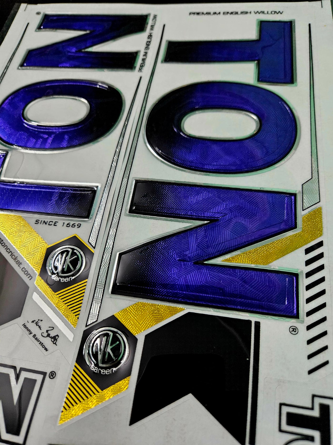 AYN Cricket Bat Sticker | 3D Embossed English Willow Fiber Tape | GUTS Blue