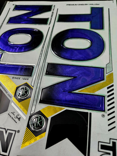 AYN Cricket Bat Sticker | 3D Embossed English Willow Fiber Tape | GUTS Blue