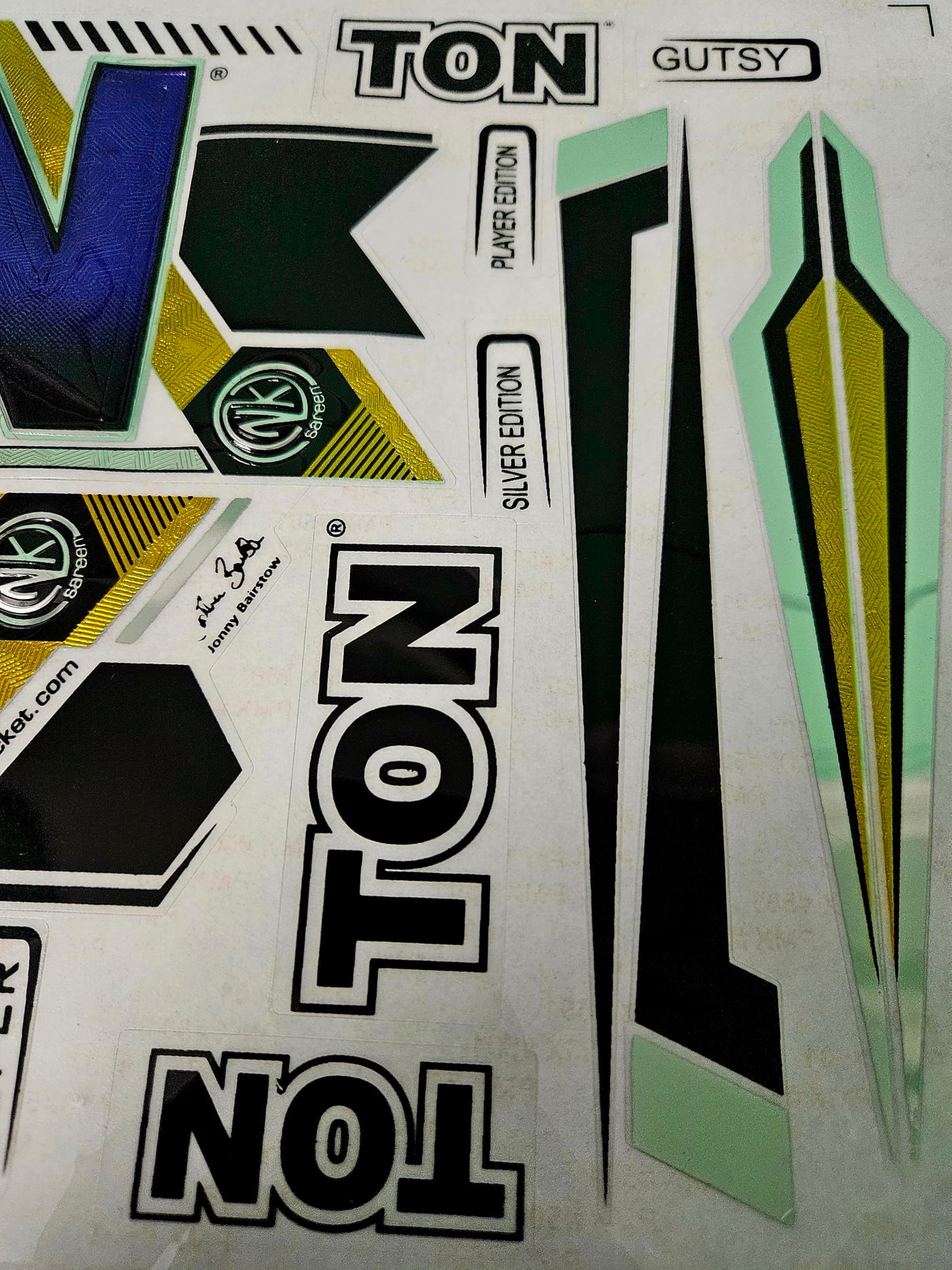 AYN Cricket Bat Sticker | 3D Embossed English Willow Fiber Tape | GUTS Blue