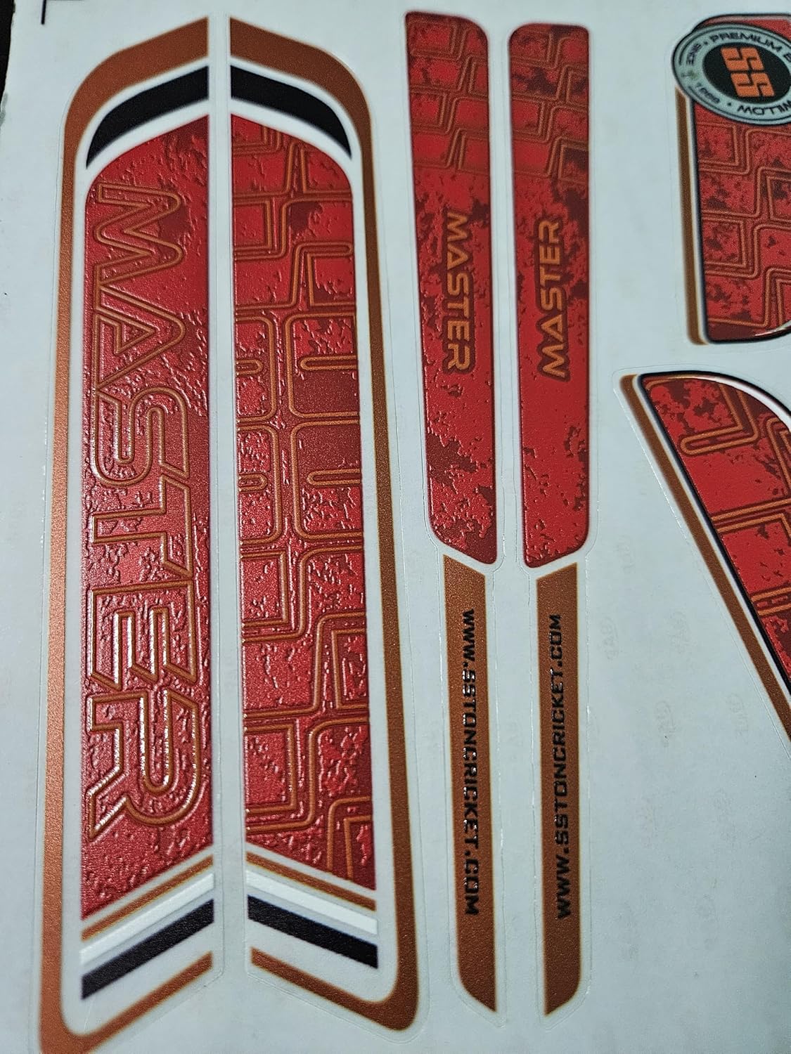 AYN Cricket Bat Sticker 4D Digital Embossed English Willow Fiber Tape Sports Accessories Protection, MSTR Red