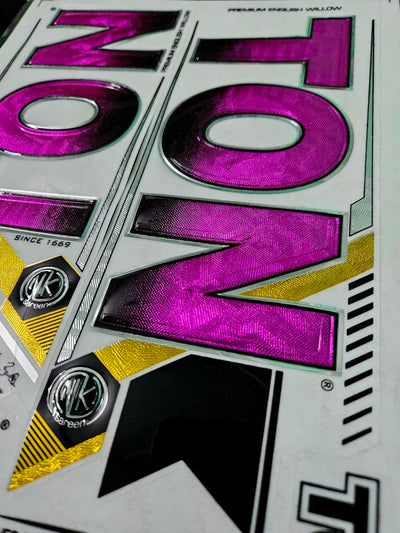 AYN Cricket Bat Sticker | 3D Embossed English Willow Fiber Tape | GUTS Purple