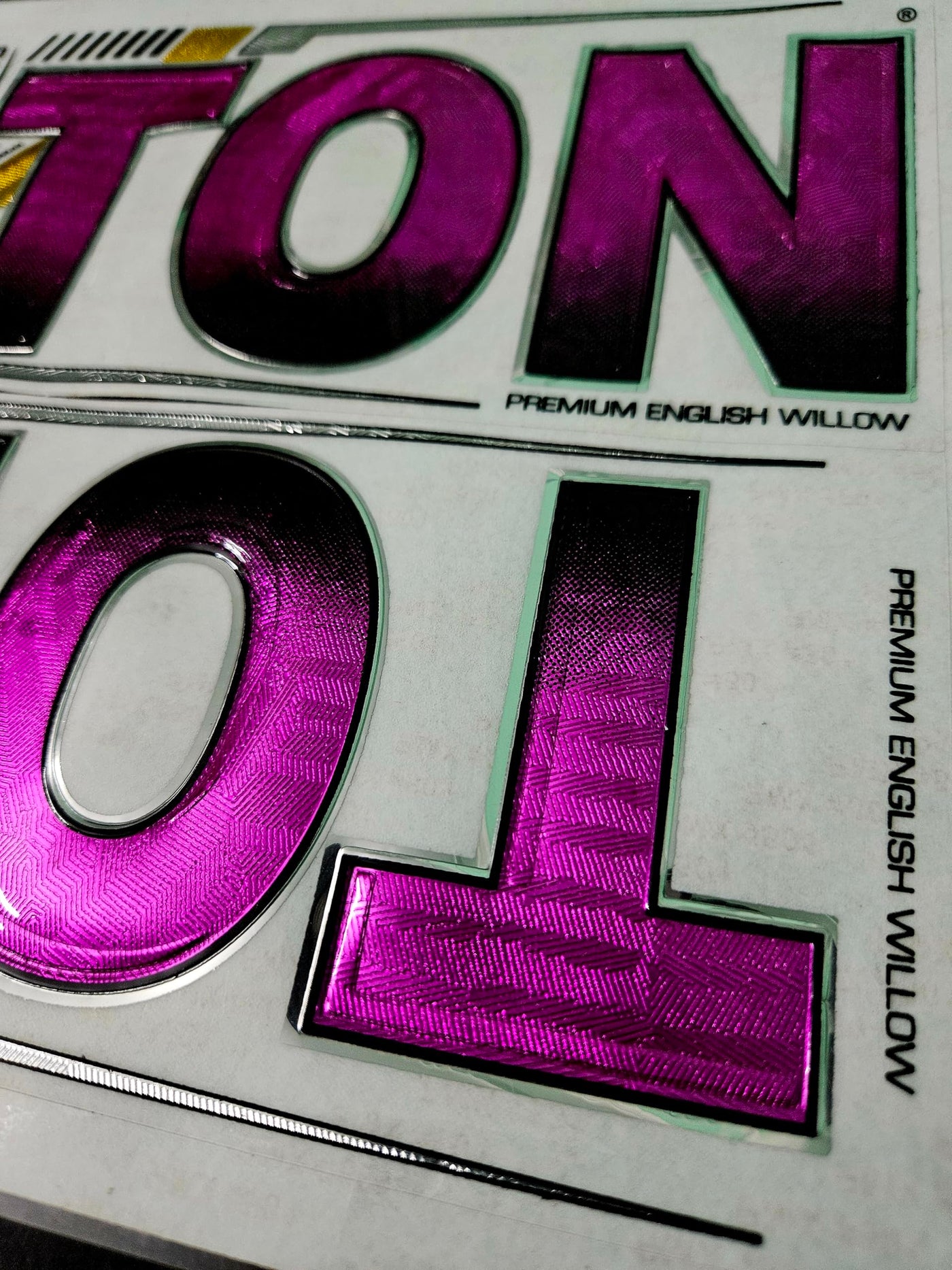 AYN Cricket Bat Sticker | 3D Embossed English Willow Fiber Tape | GUTS Purple