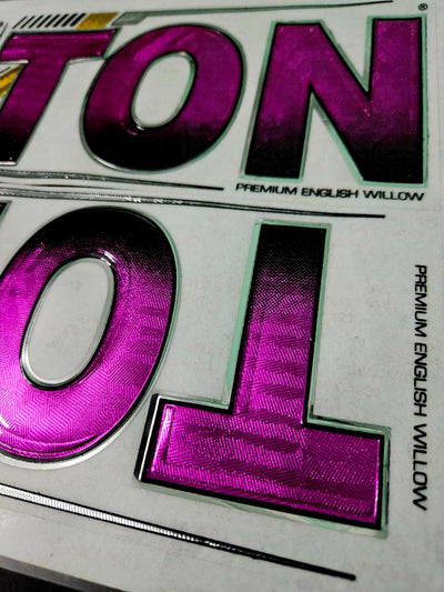 AYN Cricket Bat Sticker | 3D Embossed English Willow Fiber Tape | GUTS Purple